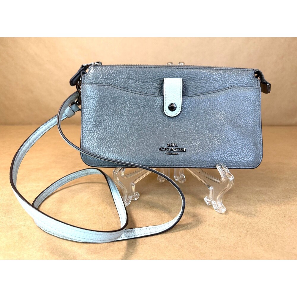 Coach Noa Pop-Up Messenger Crossbody Bag in Colorblock Pebble Leather AUTHENTIC
